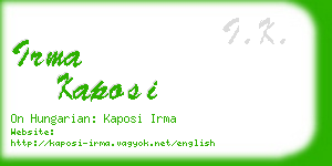 irma kaposi business card